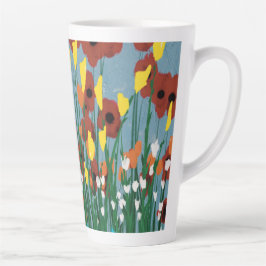 Caneca De Café Latte Flores selvagens
