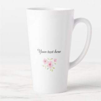 Caneca De Café Latte Flores Silvestres Delicadas em Aquarela