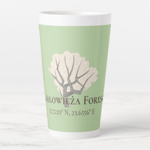 Caneca De Café Latte Floresta Białowieża Latitude & Longitude