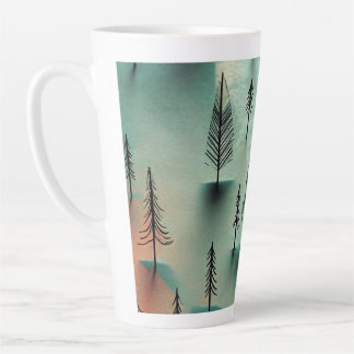 Caneca De Café Latte Floresta de inverno