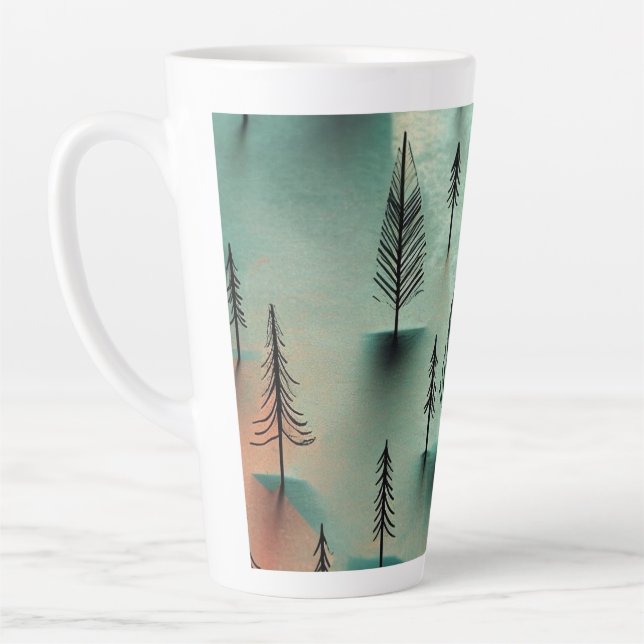 Caneca De Café Latte Floresta de inverno (Esquerda)