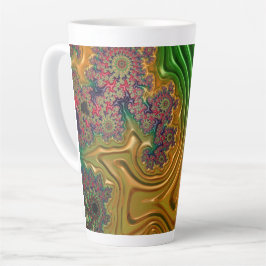 Caneca De Café Latte Floresta Fractal