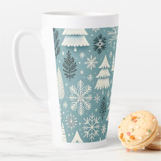 Caneca De Café Latte Floresta Whimsy de inverno