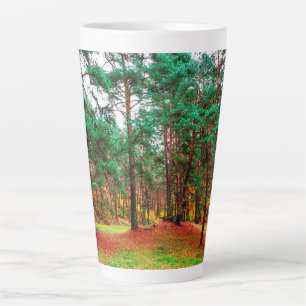 Caneca De Café Latte Florestas mistas do outono