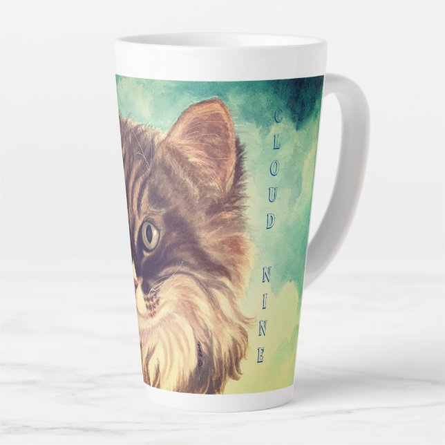 Caneca De Café Latte Fluffy Cat Cloud Nine Latte Mug (Ângulo direito)