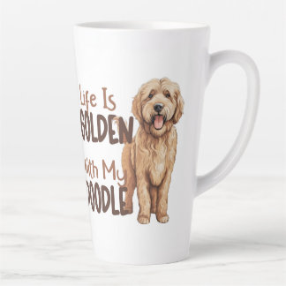 Caneca De Café Latte Fluffy Goldendoodle Latte Mug