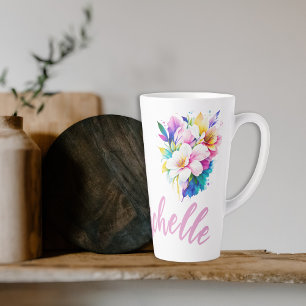 Caneca De Café Latte Fluxo de Cores de Água Personalizável