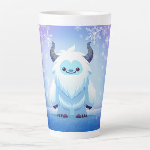 Caneca De Café Latte Fofa yeti de Natal/inverno