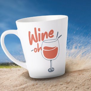 Caneca De Café Latte Fofo Verão Europeu Funny Wine-o Risograph