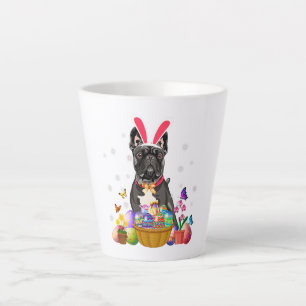 Caneca De Café Latte Foguete de Ovos para Páscoa de Coelhinho Francês