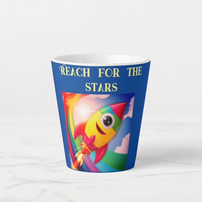 Caneca De Café Latte Foguete Elegante Latte (Frente)