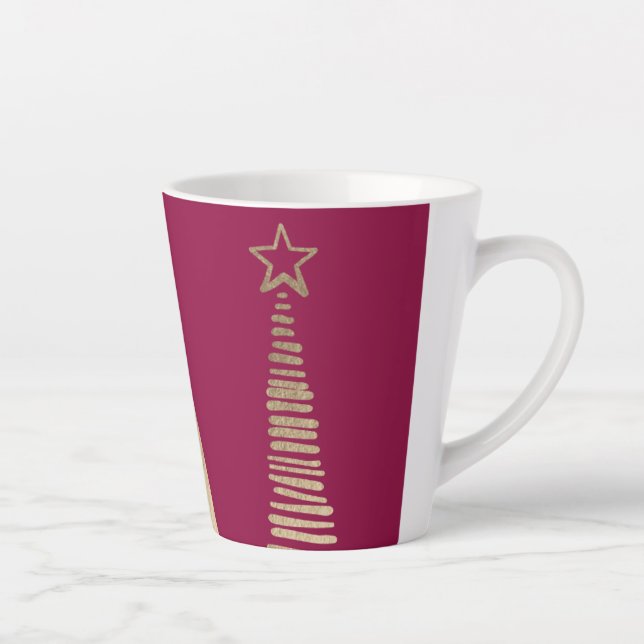 Caneca De Café Latte Foiled Christmas Tree's  (Direita)