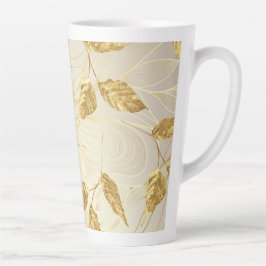Caneca De Café Latte Folha de ouro Grande