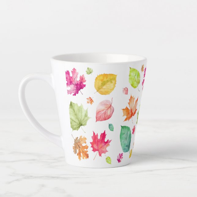 Caneca De Café Latte Folha de outono (Esquerda)