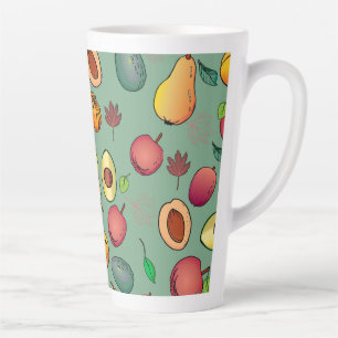 Caneca De Café Latte Folhagem de Abóbora de Coloração de outono