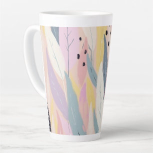 Caneca De Café Latte Folhagem de Abstrato moderna