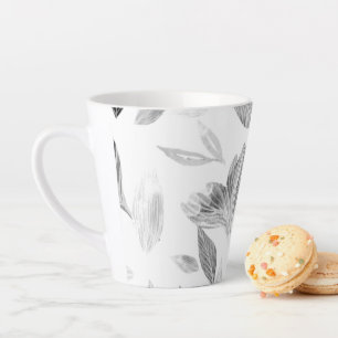Caneca De Café Latte Folhas caídas aquarela 8