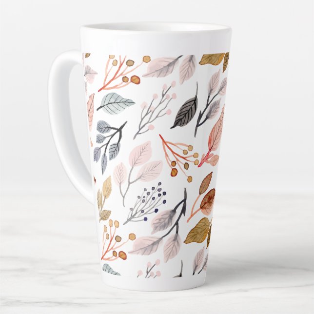 Caneca De Café Latte folhas de árvores (Ângulo esquerdo)