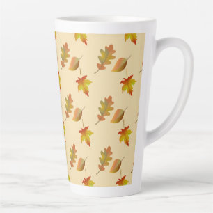Caneca De Café Latte Folhas de carvalho de carvalho