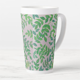 Caneca De Café Latte Folhas de Jardim