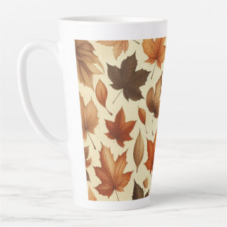 Caneca De Café Latte Folhas de outono