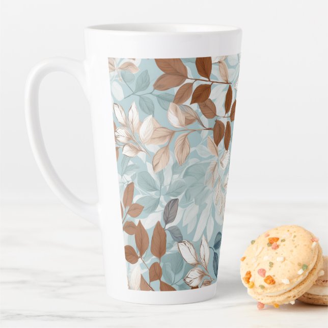 Caneca De Café Latte Folhas de outono de Mug Latino (In Situ)