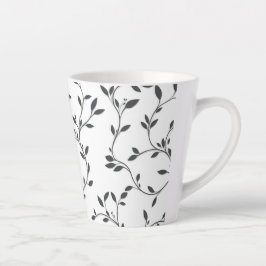Caneca De Café Latte Folhas de Vinha Elegante