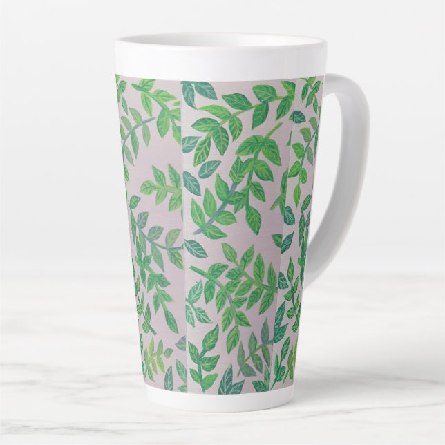 Caneca De Café Latte Folhas do Jardim (Ângulo direito)