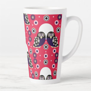 Caneca De Café Latte Folk Art Owl