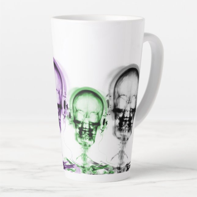 Caneca De Café Latte Fones de ouvido Skeleton Music Skeleton Vision (Ângulo direito)