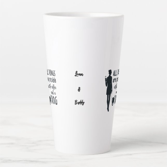 Caneca De Café Latte For coffee and dog lovers: customizable (Frente)