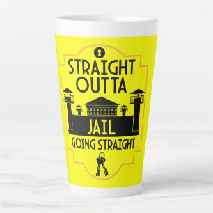 Caneca De Café Latte Fora Da Prisão Libertar Presente Dois Tons De Café