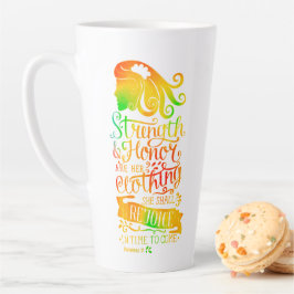 Caneca De Café Latte Força e Honra escritura personalizada  