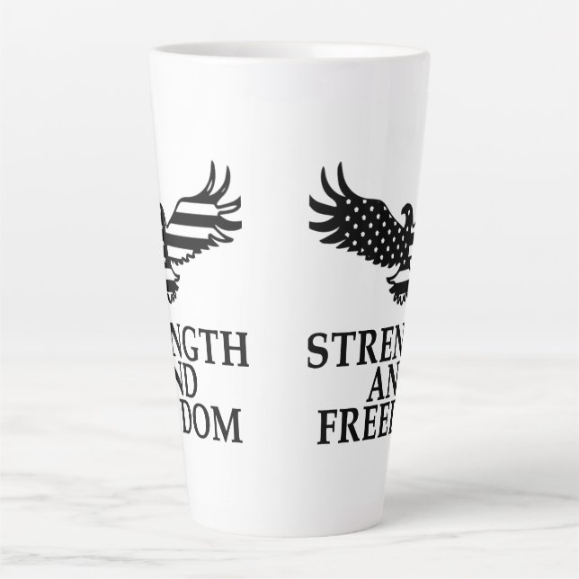 Caneca De Café Latte Força e liberdade (Frente)
