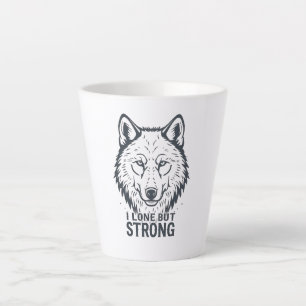 Caneca De Café Latte Força e Resiliência do Lobo Solitário