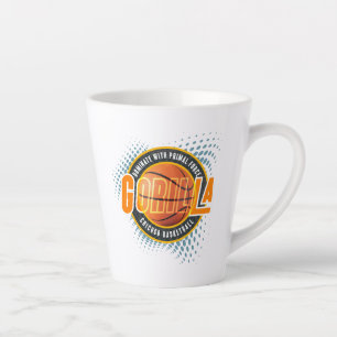 Caneca De Café Latte Força Primária do Basquete   Caneca para café latt