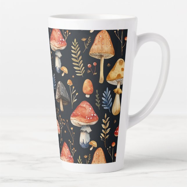 Caneca De Café Latte Forest Mushroom e Fern (Direita)