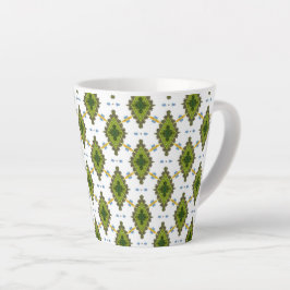 Caneca De Café Latte Forma de diamante verde sem costura