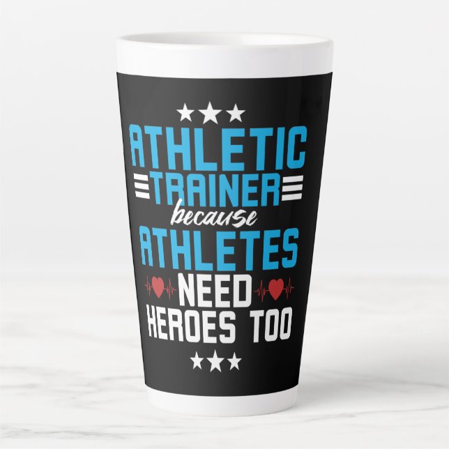Caneca De Café Latte Formador Atheletic porque atletas (Frente)