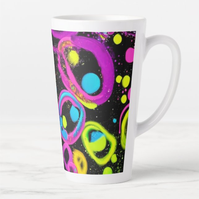 Caneca De Café Latte Formas Abstrato brilhante (Direita)