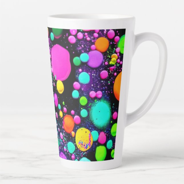 Caneca De Café Latte Formas Abstrato brilhante (Direita)