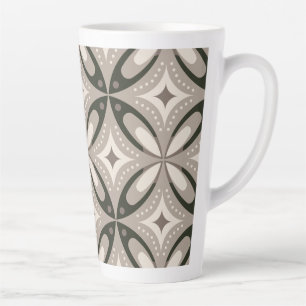 Caneca De Café Latte Formas circulares retrô bege e marrom