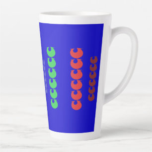 Caneca De Café Latte Formas de arte alta em azul real