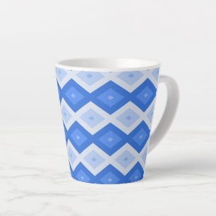 Caneca De Café Latte Formas de diamante azul