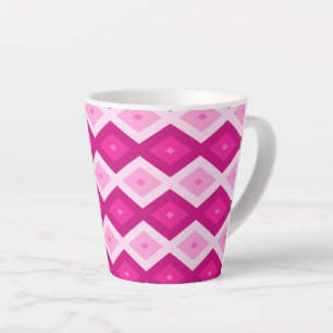 Caneca De Café Latte Formas de diamante fuchsia