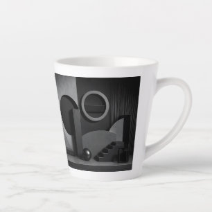 Caneca De Café Latte Formas Geométricas Abstratas Elegantes e Sombras