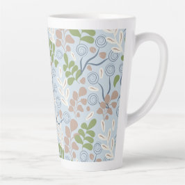 Caneca De Café Latte Formas orgânicas botânicas