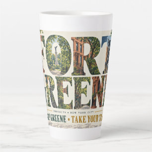 Caneca De Café Latte Fort Greene Brooklyn Nova York Cidade