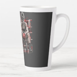 Caneca De Café Latte Forte Boxeadora Feminina – Mulher com Luvas de Box