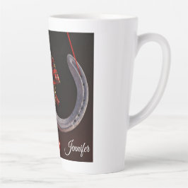 Caneca De Café Latte Foto de ferradura equestre